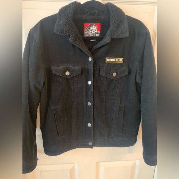 Sketchy Tank Lurking Class Graphic Jacket Grunge Punk Skull Logo Black S - Picture 7 of 7